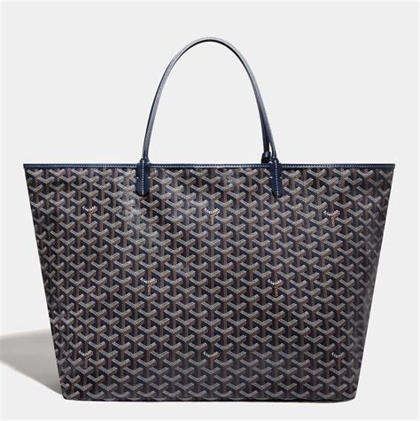 goyard saint louis tote navy blue tan straps|goyard st louis totes.